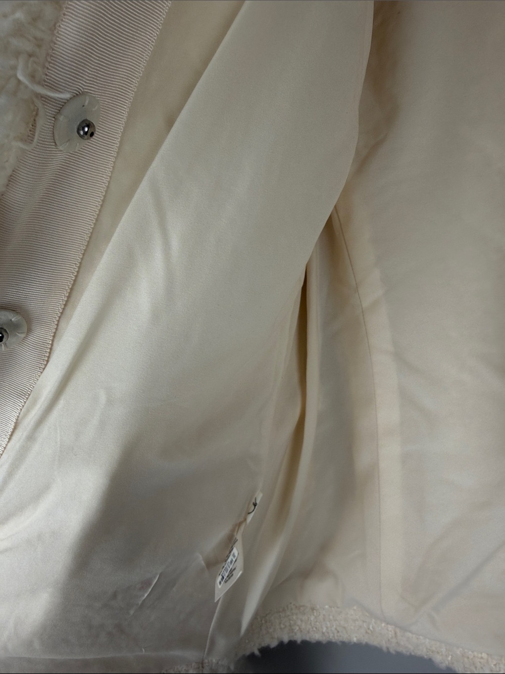 Ann Taylor Cream Bouclé Fringe Blazer Old Money Chic Quiet Luxury - Picture 8 of 14